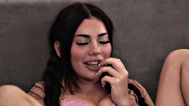 GIRLSWAY - Horny Petite Brunette Sabina Rouge Caught Masturbating By Roommate Scarlett Mae