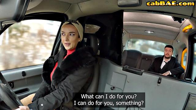 Bigtitted sexy babe sidefucked in car