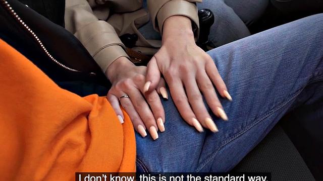 Student public fucked in car outdoor by instructor