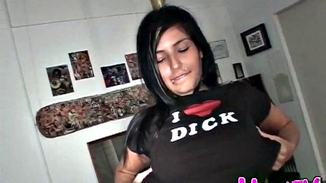 Pole dancing teen shows off her body