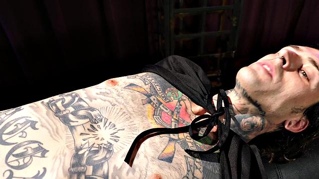 Mesmerized crossdresser in stockings nails inked BF