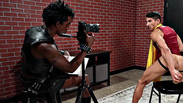 Cosplay IR stud fucked in food sex session by Black