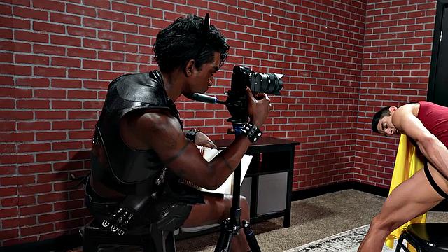 Cosplay IR stud fucked in food sex session by Black