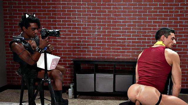 Cosplay IR stud fucked in food sex session by Black