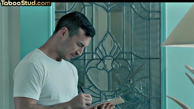 Gay stepbrother barebacks twink till cumshot on ass