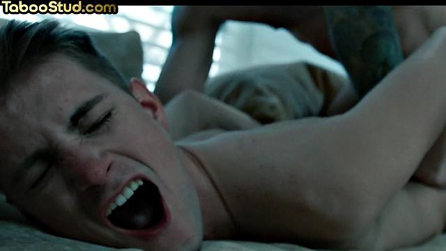 Gay stepbrother barebacks twink till cumshot on ass