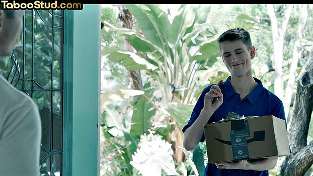 Gay stepbrother barebacks twink till cumshot on ass