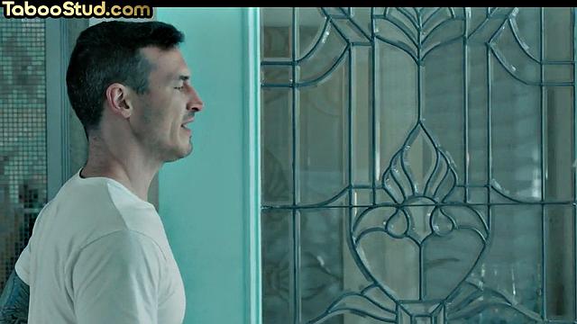 Gay stepbrother barebacks twink till cumshot on ass