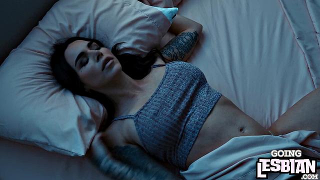 Stunning blonde babe solo playing