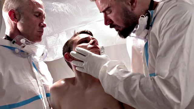 Petite twinks 3some fucked by DILFS in medical experiment