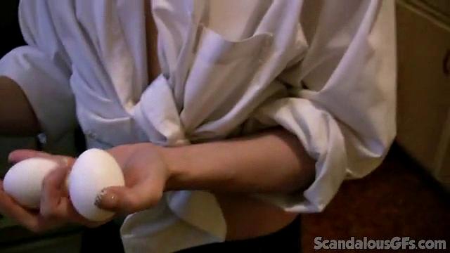 Sexy Blonde Enjoys In The Kitchen With Boyfriend