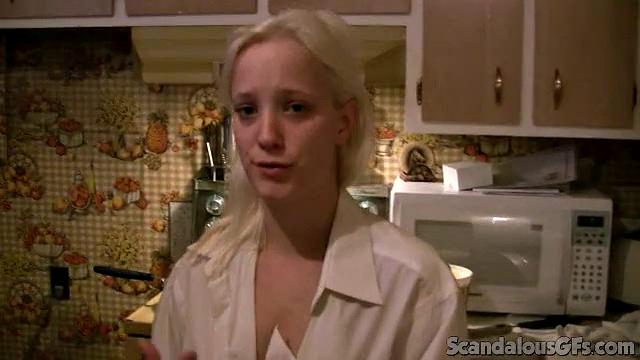 Sexy Blonde Enjoys In The Kitchen With Boyfriend
