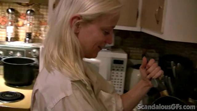 Sexy Blonde Enjoys In The Kitchen With Boyfriend