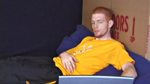 In this solo scene, young Tristian beats off in the bathroom to porn on a laptop, releasing all over mirror and counter top.