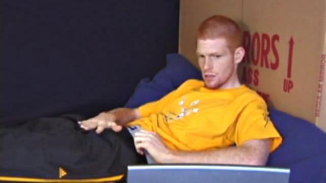 In this solo scene, young Tristian beats off in the bathroom to porn on a laptop, releasing all over mirror and counter top.