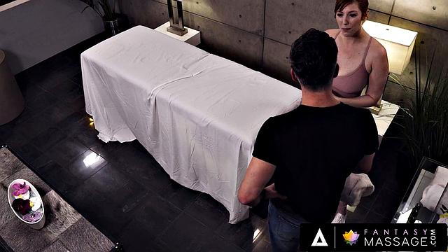 FANTASY MASSAGE - Hot Babe Valentina Nappi Gives A BJ Under The Table During A Massage