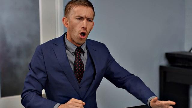 Inked ginger secretary deepthroat