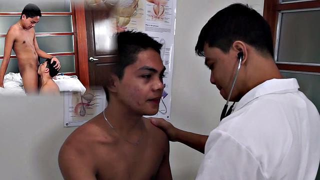 Enema Asian patient with gaping asshole in doctors infirmary