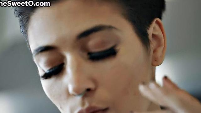 Slow food foreplay with wife