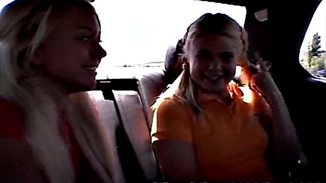 Littile Summer and Lexy on Car. They Exposing Nipples and Licking Closeup. They Remove Panties and Finger Each Other