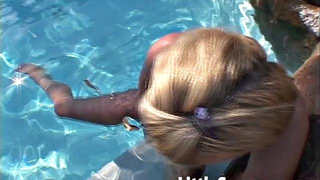 Horny blonde teen fingering herself after strip