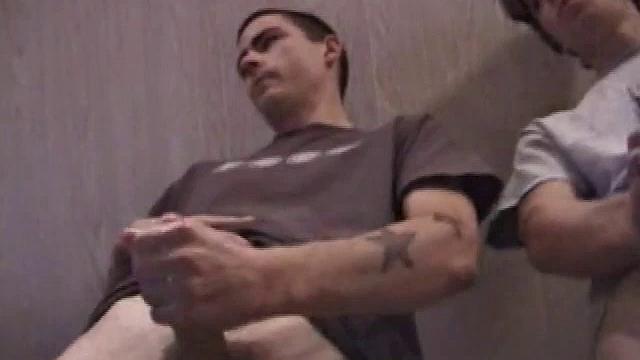 In this jerk off scene, Dan and Jayden get naked and stroke over a glass table. The camera is positioned underneath the glass, capturing jacking action and cum that shoots from their pulsating cocks.