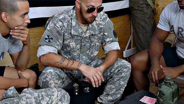 Army gay dude in group sex with nasty stud fuckers