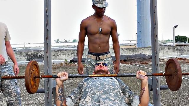 Army gay dude in group sex with nasty stud fuckers