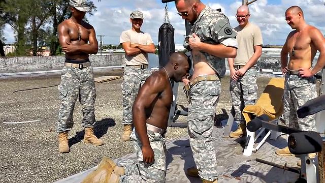 Army gay dude in group sex with nasty stud fuckers