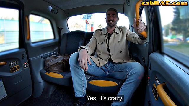 Naughty driver cockriding passenger