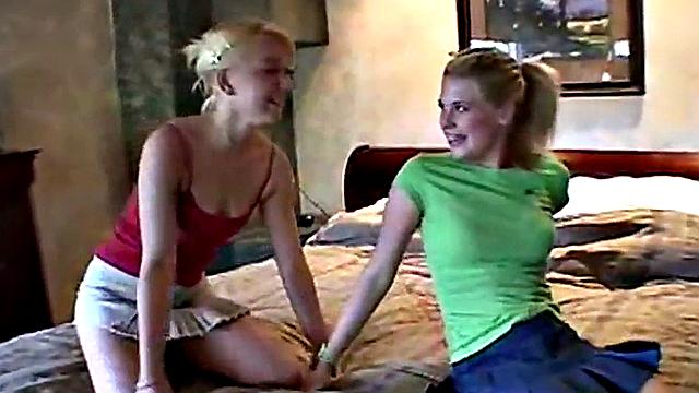 Sexy blonde lesbians get wild