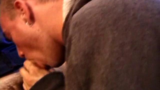 Lukas, Kenny and Timmy are hanging out and decide to explore each other in a threesome. Kenny slides to his knees to blow Lukas, while Timmy watches and rubs his cock head.