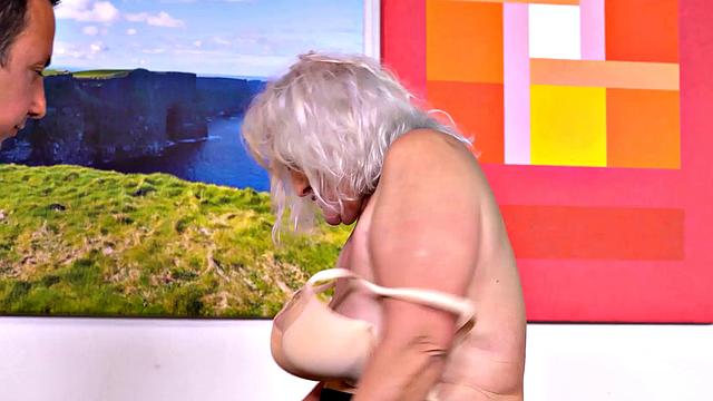 MATURE4K. Old pervert watches mature wife satisfied by waiter