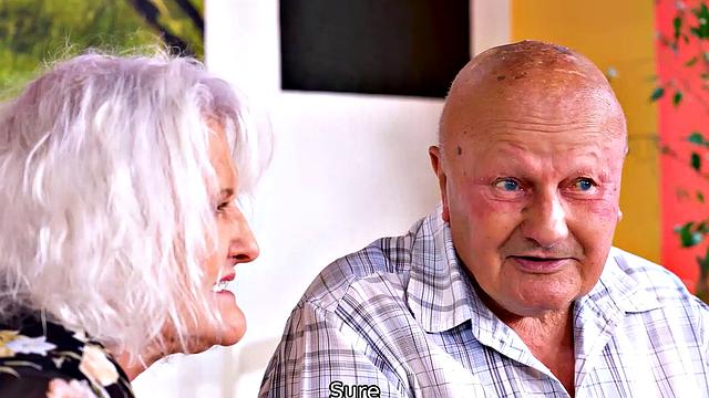 MATURE4K. Old pervert watches mature wife satisfied by waiter