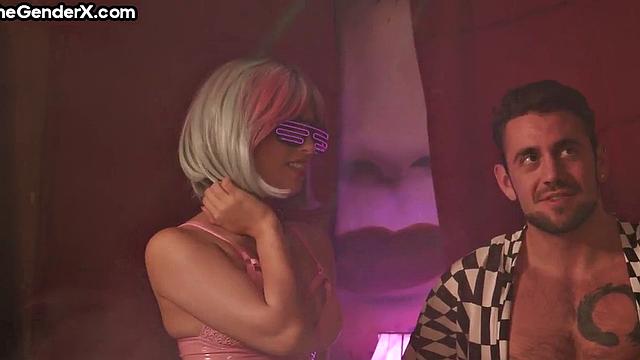 Stunning Transes in orgy at party