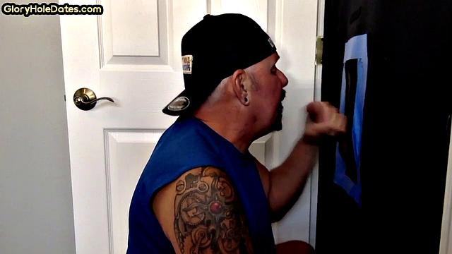 Gloryhole DILF spoils cock in homemade BJ