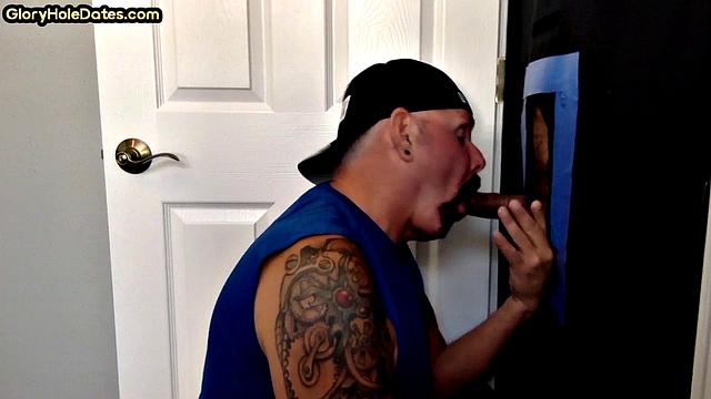 Gloryhole DILF spoils cock in homemade BJ