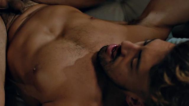 Watch this muscular ebony babe ride a BBC bareback in the living room