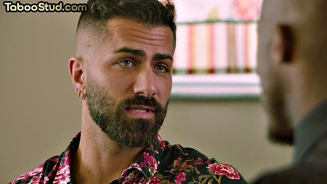 Muscled ebony jock sucking his lover