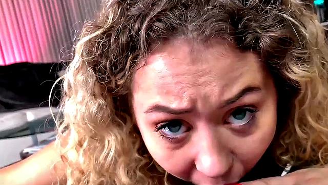 Petite POV 21yo GF gets fucked in twat after deepthroating