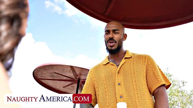 Kiki Klout is on her lunch break and wants a big black sausage for herself