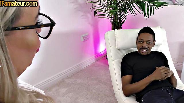 DTF amateur babe throating lover after riding his cock