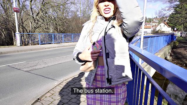 British tourist goes wild on Czech dick in public thong frenzy