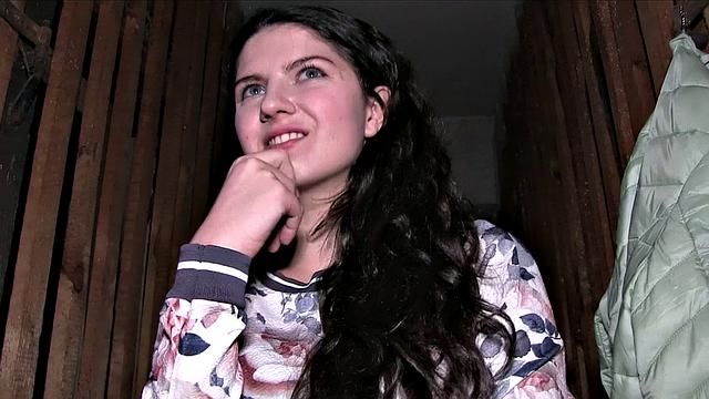 A Italian babe ride a big cock in public in panties & lingerie