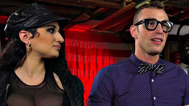 Leather biker femdom pegging sub