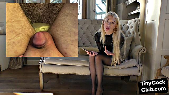 SPH amateur femdom British babe laughs at small cocks