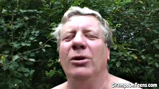 Old grampa Threesome Fucked Outdoors