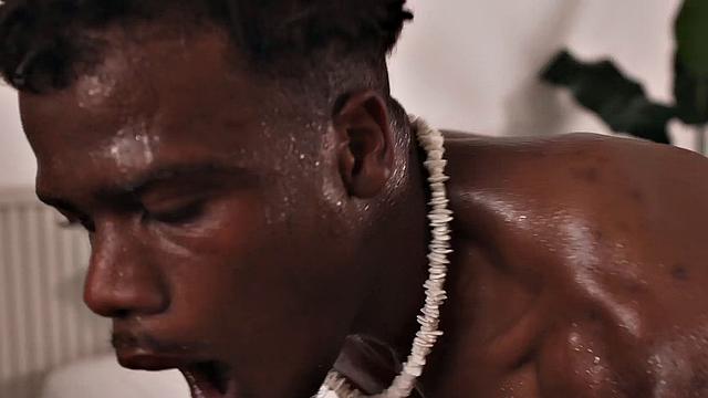 IR bottom sucks cock and gets anal pounded by BBC in 3some