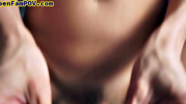 Stepdaughter riding stepdaddy's hard cock in POV