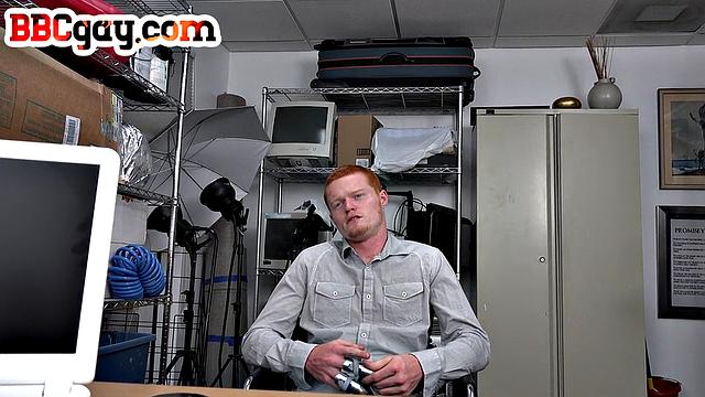 Redhead amateur gets her tight ginger hole drilled by BBC in the office